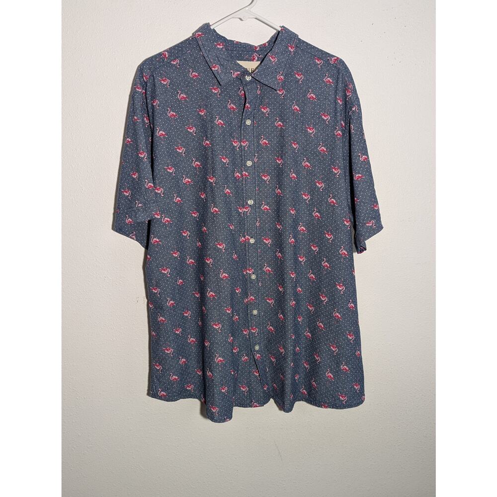 True Nation 2 XL 100% Cotton Men’s Flamingo Short Sleeve Shirt